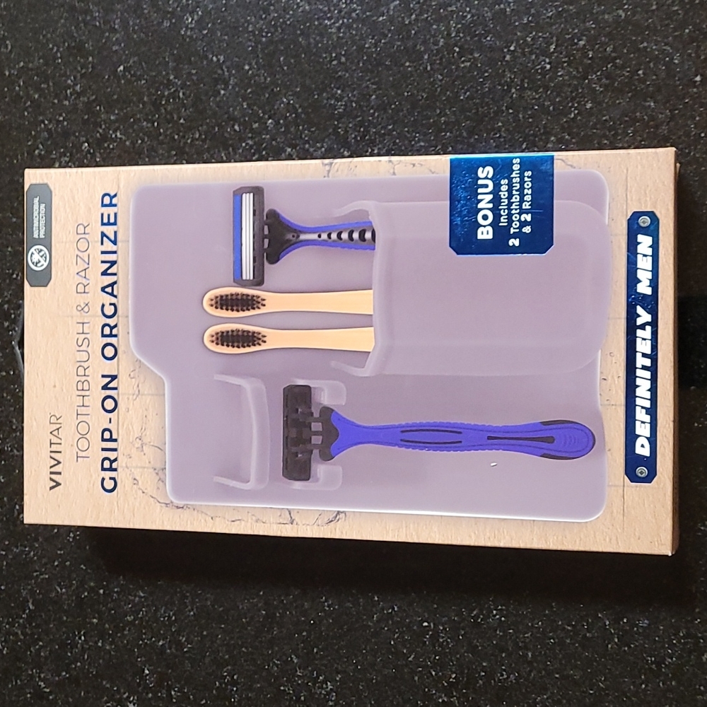 Grip-On Toothbrush & Razor Organizer